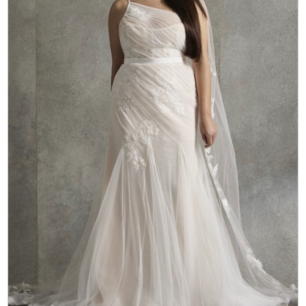 Pleated Plus Size White by VeraWang Wedding Dress